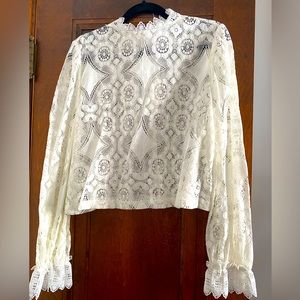 NWT Zara White Lace Blouse